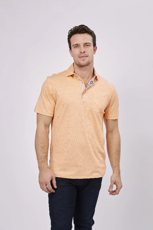 Men's slim - fit graphic t - shirts with vintage rock band printsMC Melon Orange Knit Polo Men's slim - fit graphic t - shirts with vintage rock band printsMC Melon Orange Knit Polo