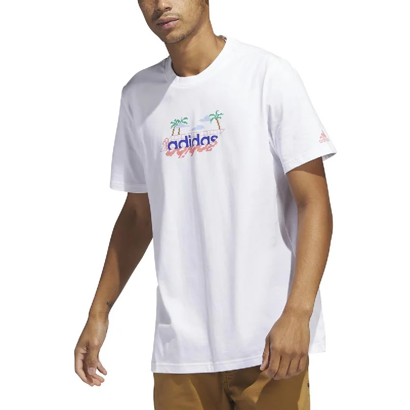 Men's polo t - shirts with a contrast collar for a preppy lookMens Crewneck Cotton Graphic T-Shirt Men's polo t - shirts with a contrast collar for a preppy lookMens Crewneck Cotton Graphic T-Shirt