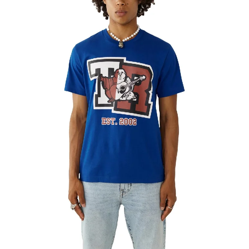 Men's distressed denim - look t - shirts with a rugged appealMens Short Sleeve Crewneck Graphic T-Shirt Men's distressed denim - look t - shirts with a rugged appealMens Short Sleeve Crewneck Graphic T-Shirt