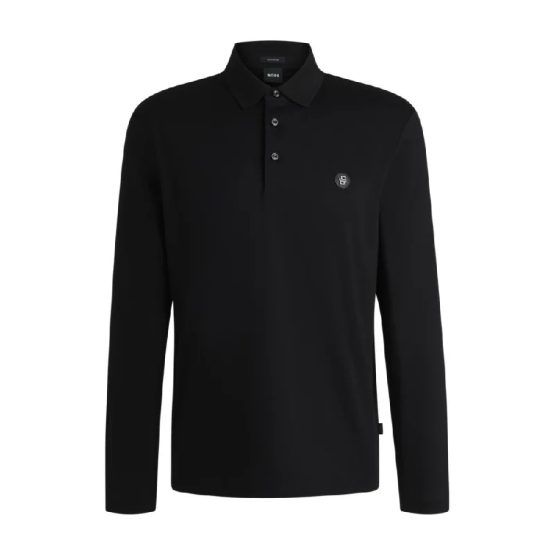 Men's distressed denim - look t - shirts with a rugged appealMercerized-cotton polo shirt with Double B monogram Men's distressed denim - look t - shirts with a rugged appealMercerized-cotton polo shirt with Double B monogram
