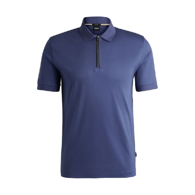 Men's slim - fit graphic t - shirts with vintage rock band printsMercerized-cotton slim-fit polo shirt with zip placket Men's slim - fit graphic t - shirts with vintage rock band printsMercerized-cotton slim-fit polo shirt with zip placket
