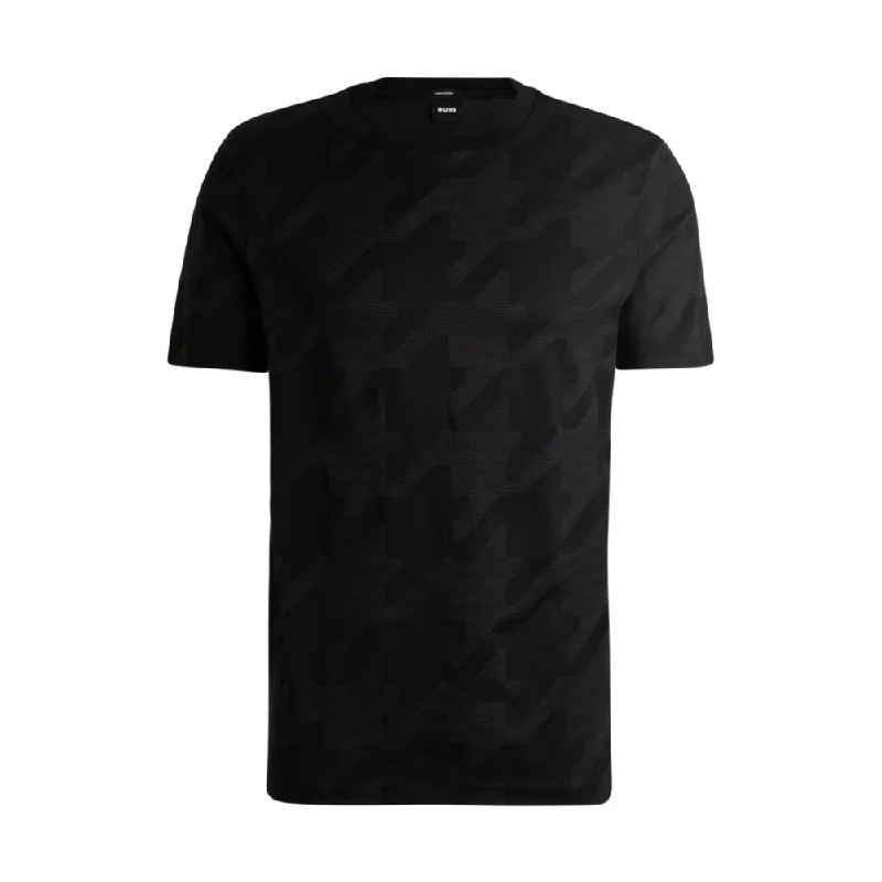 Men's antimicrobial t - shirts for odor - free freshness during travelMercerized-cotton T-shirt with houndstooth jacquard Men's antimicrobial t - shirts for odor - free freshness during travelMercerized-cotton T-shirt with houndstooth jacquard
