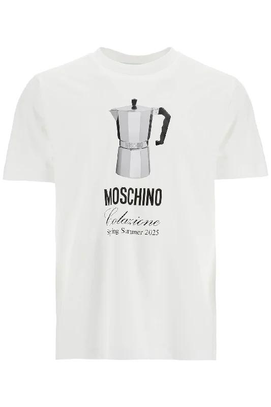 Men's polo t - shirts with a contrast collar for a preppy lookMoschino Men's "Breakfast Print T-Shirt Men's polo t - shirts with a contrast collar for a preppy lookMoschino Men's "Breakfast Print T-Shirt