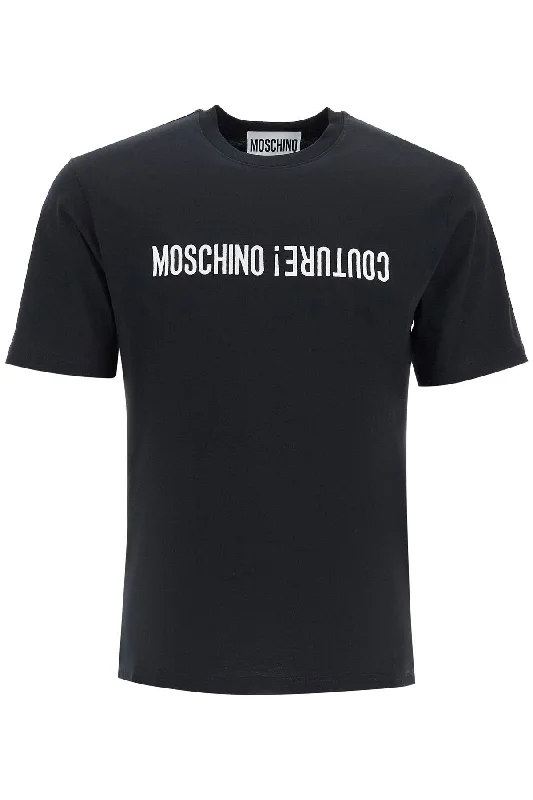Men's slim - fit graphic t - shirts with vintage rock band printsMoschino Men's T-Shirt With Embroide Lettering Men's slim - fit graphic t - shirts with vintage rock band printsMoschino Men's T-Shirt With Embroide Lettering