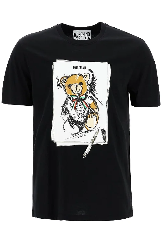 Men's smart - casual checkered t - shirts for semi - formal occasionsMoschino Men's Teddy Bear T-Shirt Men's smart - casual checkered t - shirts for semi - formal occasionsMoschino Men's Teddy Bear T-Shirt