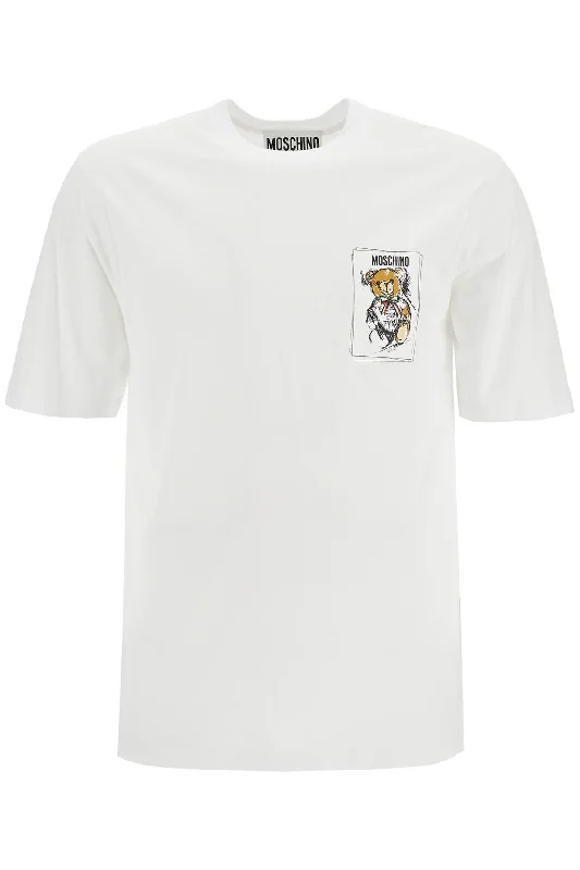 Men's button - front t - shirts with a unique artistic printMoschino Men's Teddy Bear T-Shirt Men's button - front t - shirts with a unique artistic printMoschino Men's Teddy Bear T-Shirt