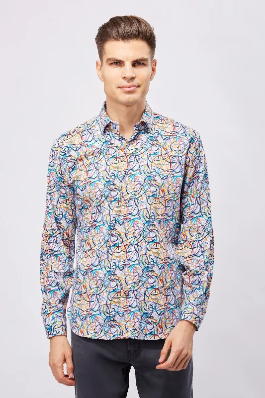 Men's plus - size pocket t - shirts with a classic lookMulticolor Swirls Shirt