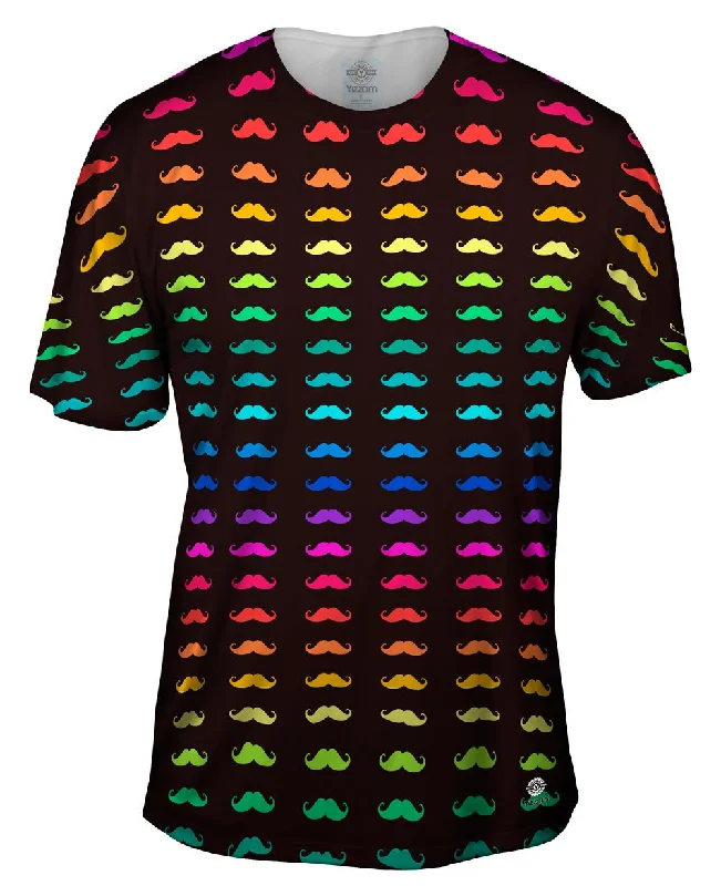 Men's moisture - wicking athletic t - shirts for intense workoutsMustache Rainbow