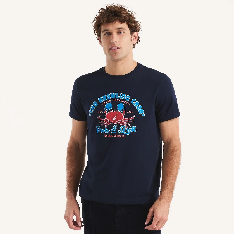 Men's tie - dye t - shirts with a bohemian styleNautica Mens Fighting Crab Graphic T-Shirt Men's tie - dye t - shirts with a bohemian styleNautica Mens Fighting Crab Graphic T-Shirt