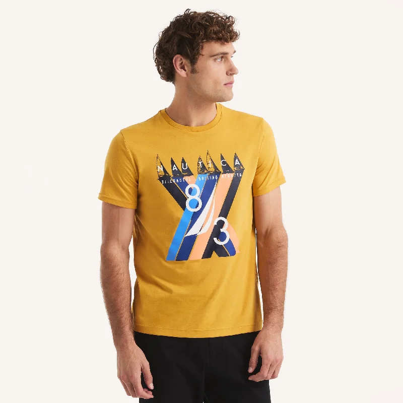 Men's button - front t - shirts with a unique artistic printNautica Mens Foil Nautica '83 Graphic T-Shirt Men's button - front t - shirts with a unique artistic printNautica Mens Foil Nautica '83 Graphic T-Shirt