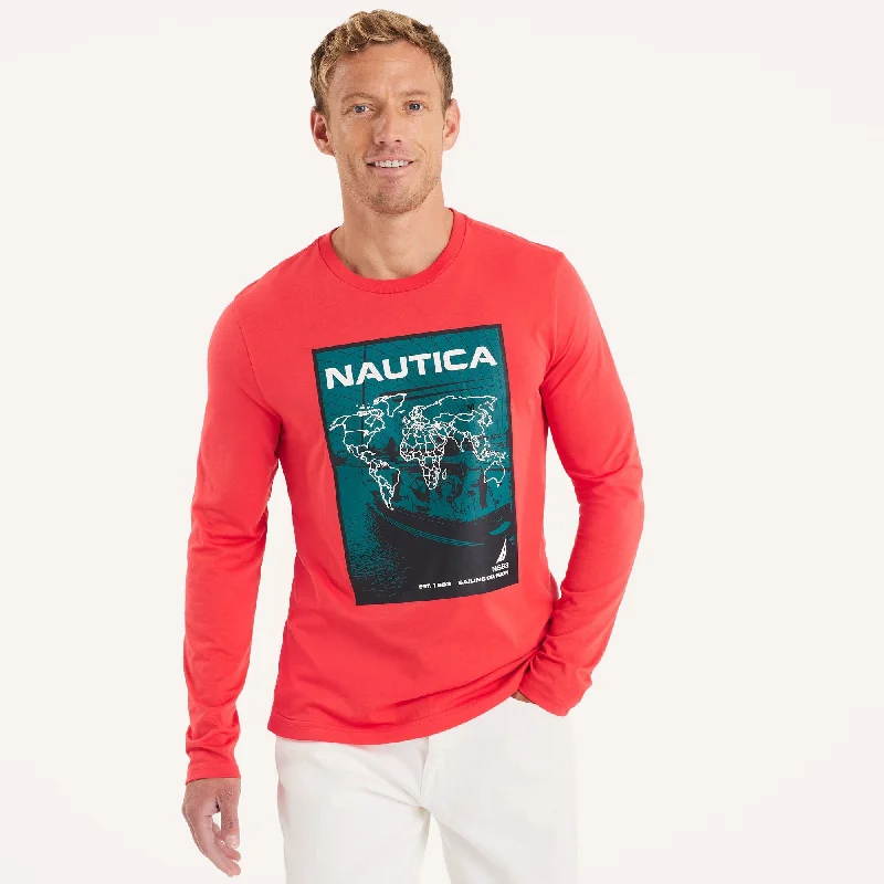Men's eco - friendly recycled t - shirts for sustainable fashion choicesNautica Mens Graphic Long-Sleeve T-Shirt Men's eco - friendly recycled t - shirts for sustainable fashion choicesNautica Mens Graphic Long-Sleeve T-Shirt