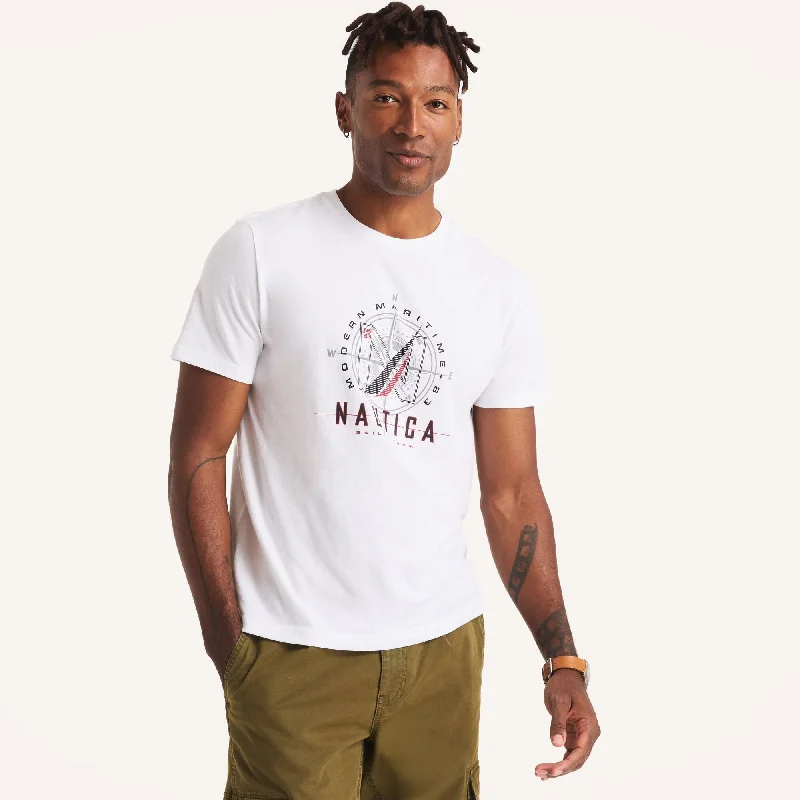 Men's short - sleeve linen t - shirts for summer beach outingsNautica Mens Modern Maritime Graphic T-Shirt Men's short - sleeve linen t - shirts for summer beach outingsNautica Mens Modern Maritime Graphic T-Shirt