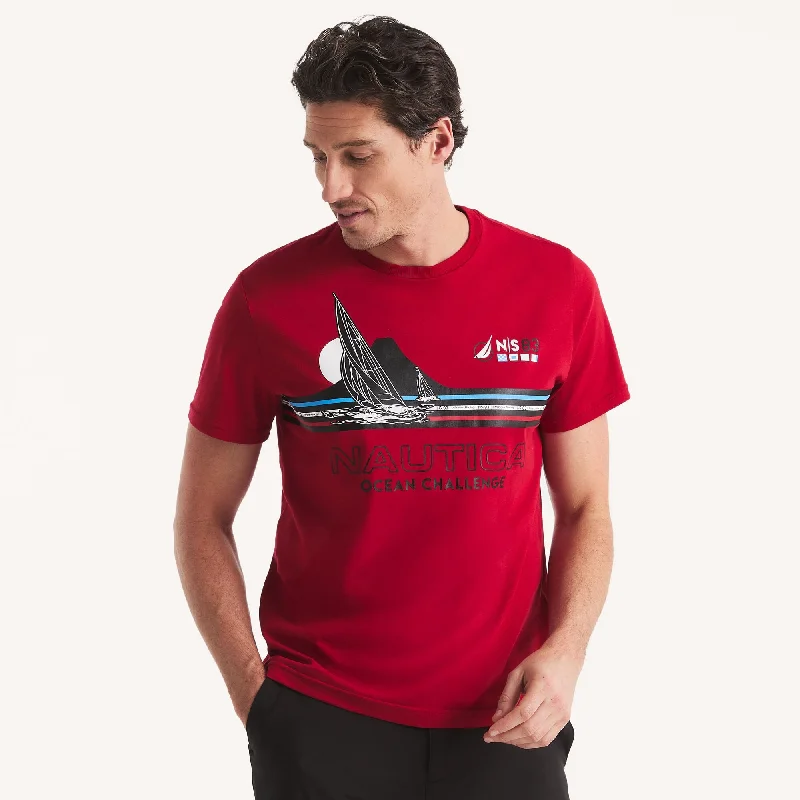 Men's ribbed t - shirts with a textured finish for added styleNautica Mens Ocean Challenge Graphic T-Shirt Men's ribbed t - shirts with a textured finish for added styleNautica Mens Ocean Challenge Graphic T-Shirt
