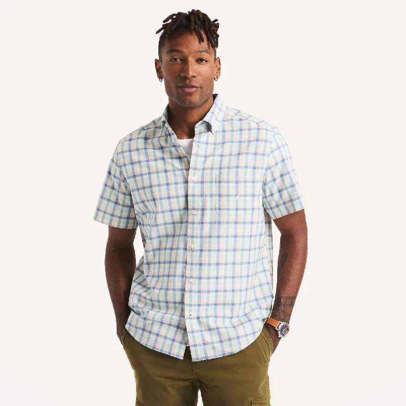 Men's button - front t - shirts with a unique artistic printNautica Mens Plaid Short-Sleeve Shirt Men's button - front t - shirts with a unique artistic printNautica Mens Plaid Short-Sleeve Shirt