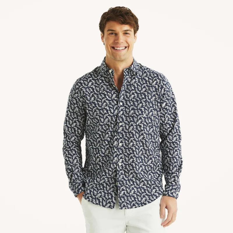 Men's long - sleeve henley t - shirts with button - down placketsNautica Mens Printed Shirt Men's long - sleeve henley t - shirts with button - down placketsNautica Mens Printed Shirt