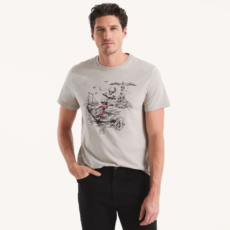 Men's long - sleeve henley t - shirts with button - down placketsNautica Mens Refuse To Sink Graphic T-Shirt Men's long - sleeve henley t - shirts with button - down placketsNautica Mens Refuse To Sink Graphic T-Shirt