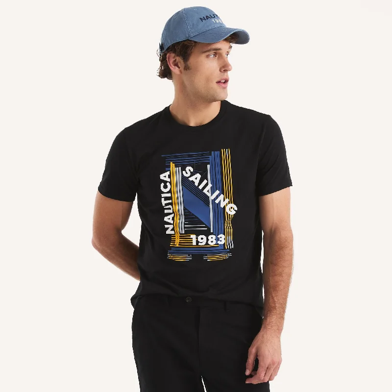 Men's long - sleeve henley t - shirts with button - down placketsNautica Mens Sailing 1983 Graphic T-Shirt Men's long - sleeve henley t - shirts with button - down placketsNautica Mens Sailing 1983 Graphic T-Shirt