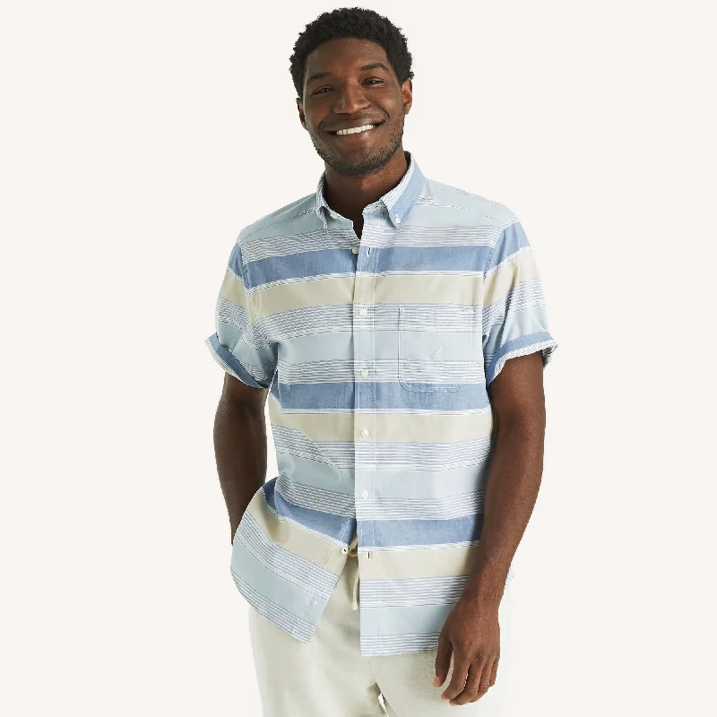 Men's smart - casual checkered t - shirts for semi - formal occasionsNautica Mens Striped Short-Sleeve Shirt Men's smart - casual checkered t - shirts for semi - formal occasionsNautica Mens Striped Short-Sleeve Shirt