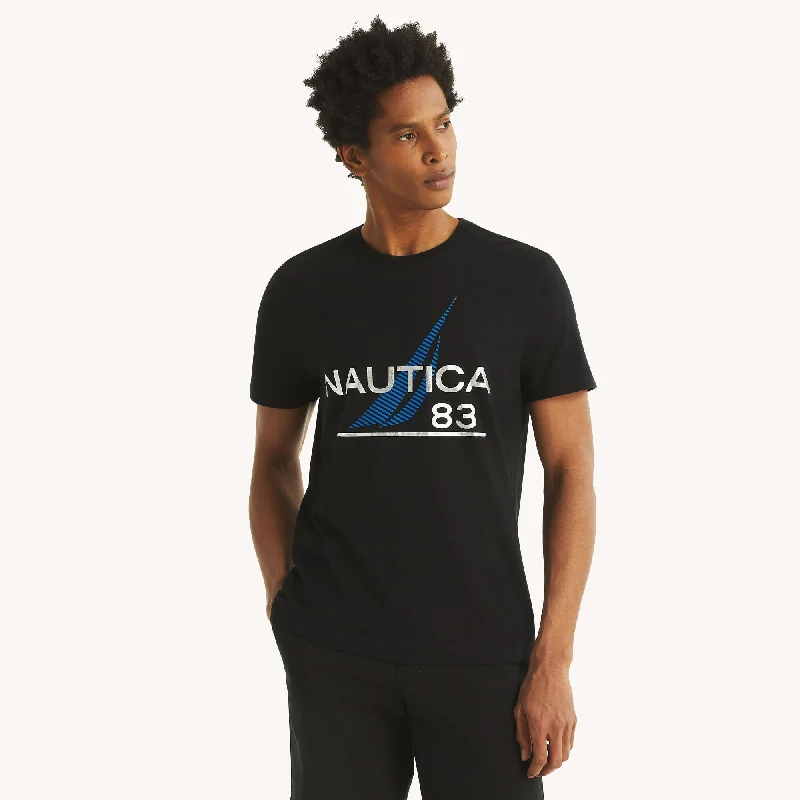 Men's antimicrobial t - shirts for odor - free freshness during travelNautica Mens Sustainably Crafted Nautica '83 Graphic T-Shirt