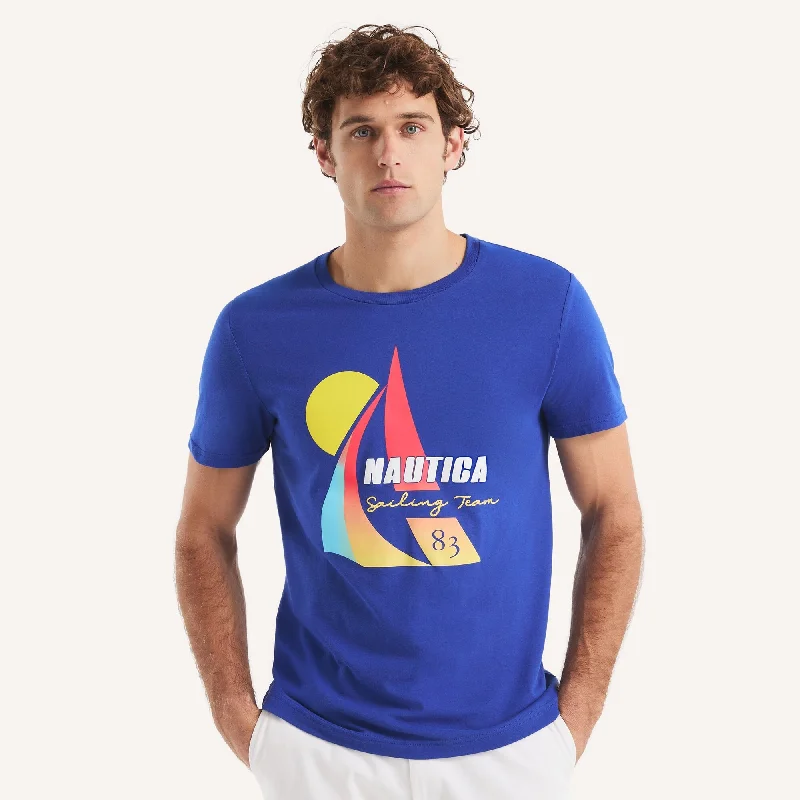 Men's printed Hawaiian t - shirts for tropical vacationsNautica Mens Vintage Sailing Graphic T-Shirt Men's printed Hawaiian t - shirts for tropical vacationsNautica Mens Vintage Sailing Graphic T-Shirt