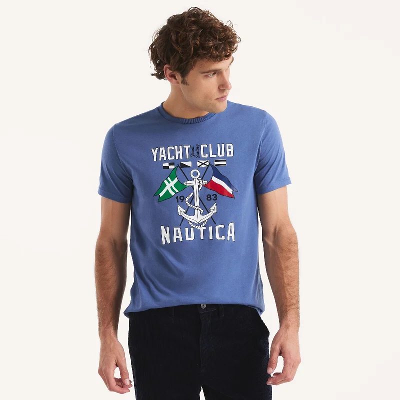 Men's button - front t - shirts with a unique artistic printNautica Mens Yacht Club Graphic T-Shirt Men's button - front t - shirts with a unique artistic printNautica Mens Yacht Club Graphic T-Shirt