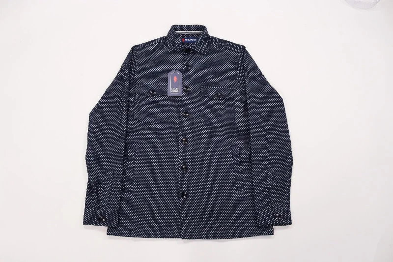 Men's distressed denim - look t - shirts with a rugged appealNavy with White Circles Shaket Men's distressed denim - look t - shirts with a rugged appealNavy with White Circles Shaket