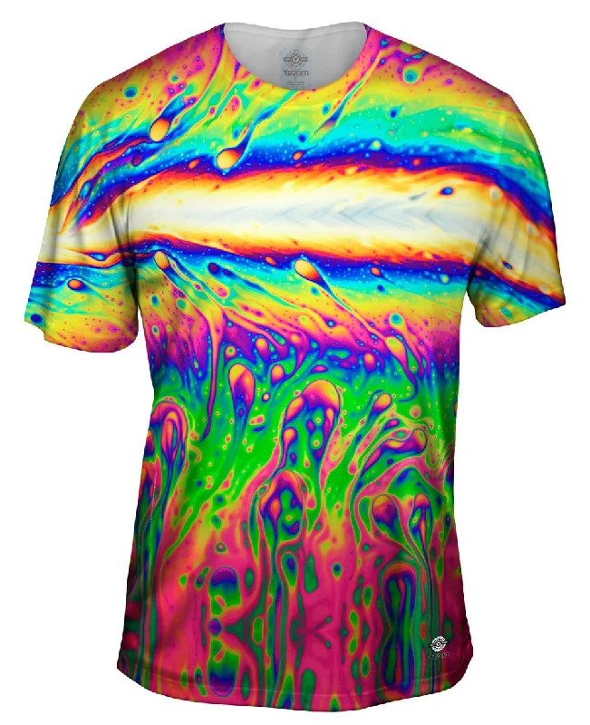 Men's moisture - wicking athletic t - shirts for intense workoutsNeon Soap Rising