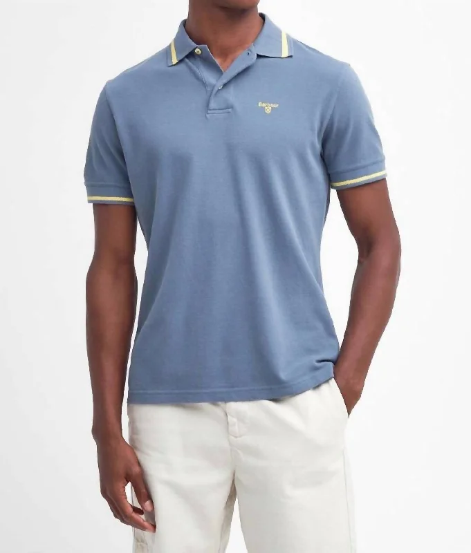 Men's mock - neck t - shirts with a modern and sleek styleNewbridge Polo Shirt In Dark Chambray Men's mock - neck t - shirts with a modern and sleek styleNewbridge Polo Shirt In Dark Chambray