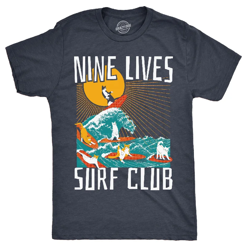 Men's distressed denim - look t - shirts with a rugged appealNine Lives Surf Club Men's T Shirt Men's distressed denim - look t - shirts with a rugged appealNine Lives Surf Club Men's T Shirt