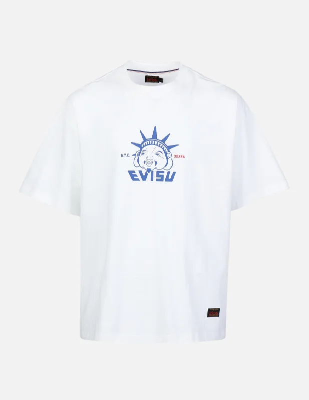 Men's eco - friendly recycled t - shirts for sustainable fashion choicesNYC Photo and Godhead Print T-Shirt Men's eco - friendly recycled t - shirts for sustainable fashion choicesNYC Photo and Godhead Print T-Shirt