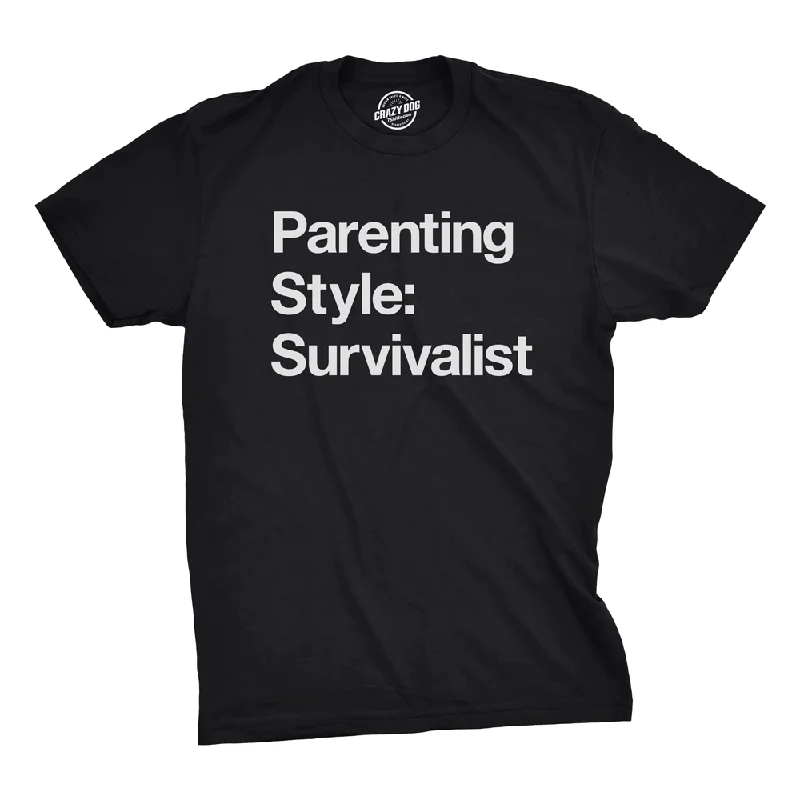 Men's thermal t - shirts with a high - neck design for cold weatherParenting Style: Survivalist Men's T Shirt