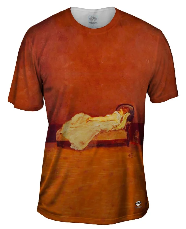 Men's plus - size pocket t - shirts with a classic lookPaul Gauguin - "Mette asleep on a sofa" (1875) Men's plus - size pocket t - shirts with a classic lookPaul Gauguin - "Mette asleep on a sofa" (1875)