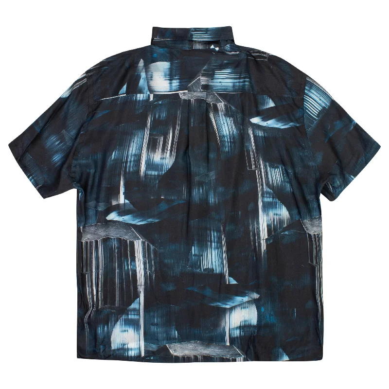 Men's short - sleeve linen t - shirts for summer beach outingsPhipps S/S Camp Shirt - Indicolite Blue Men's short - sleeve linen t - shirts for summer beach outingsPhipps S/S Camp Shirt - Indicolite Blue