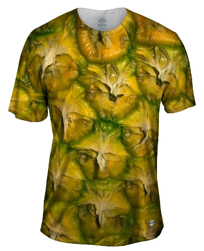 Men's button - front t - shirts with a unique artistic printPineapple Surprise