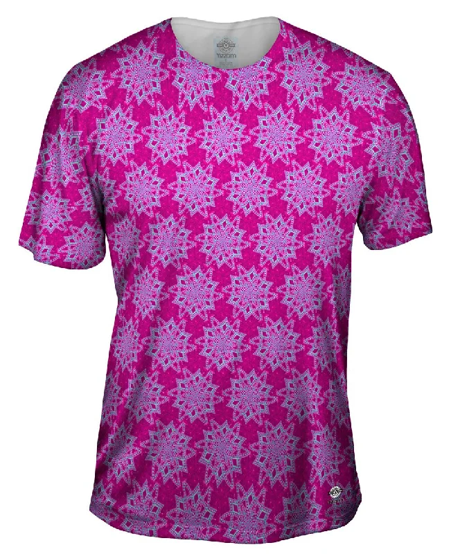 Men's plus - size pocket t - shirts with a classic lookPink Snowflakes