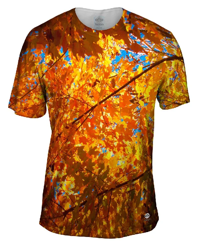 Men's long - sleeve henley t - shirts with button - down placketsPretty Maple Tree Turning Fall Colors Men's long - sleeve henley t - shirts with button - down placketsPretty Maple Tree Turning Fall Colors