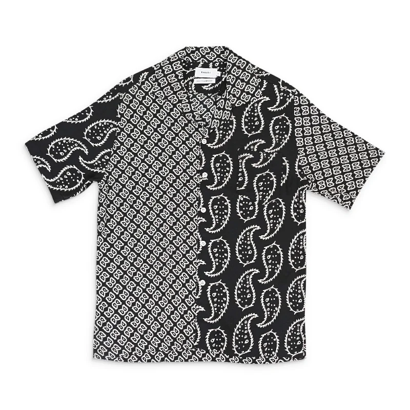Men's moisture - wicking athletic t - shirts for intense workoutsRAYON BANDANA BLACK/WHITE BUTTON-UP SHIRT Men's moisture - wicking athletic t - shirts for intense workoutsRAYON BANDANA BLACK/WHITE BUTTON-UP SHIRT