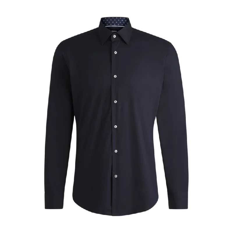 Men's mock - neck t - shirts with a modern and sleek styleRegular-fit shirt in easy-iron stretch-cotton poplin Men's mock - neck t - shirts with a modern and sleek styleRegular-fit shirt in easy-iron stretch-cotton poplin