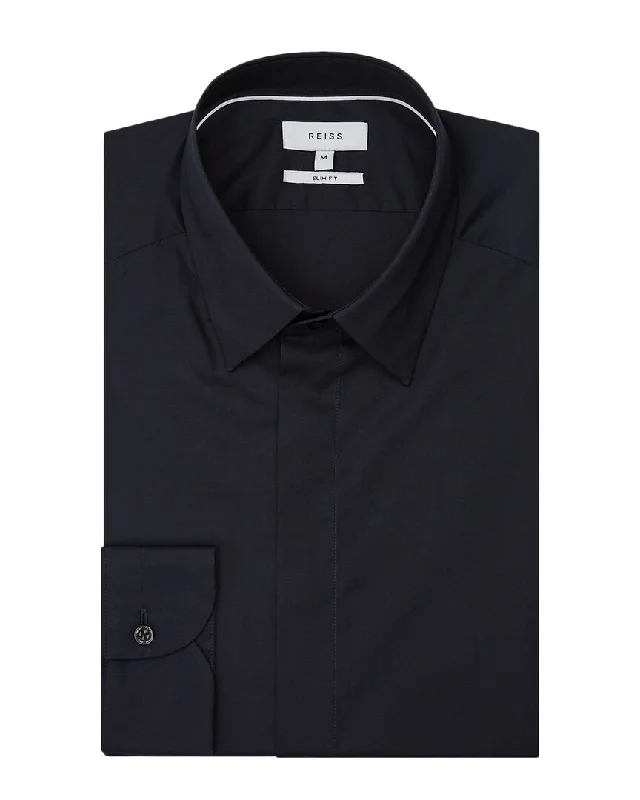 Men's distressed denim - look t - shirts with a rugged appealReiss Kiana Slim Fit Stretch Shirt Men's distressed denim - look t - shirts with a rugged appealReiss Kiana Slim Fit Stretch Shirt