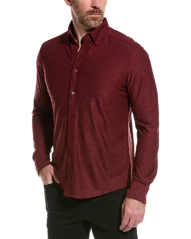 Men's mock - neck t - shirts with a modern and sleek styleReport Collection Pique Print Sport Shirt Men's mock - neck t - shirts with a modern and sleek styleReport Collection Pique Print Sport Shirt