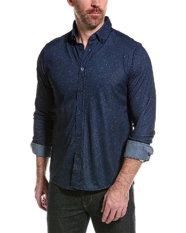Men's thermal t - shirts with a high - neck design for cold weatherReport Collection Pique Print Sport Shirt Men's thermal t - shirts with a high - neck design for cold weatherReport Collection Pique Print Sport Shirt