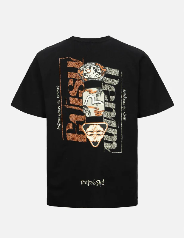 Men's organic cotton crew - neck t - shirts for everyday comfortRetro Hanafuda Multi Logo Print Regular Fit T-shirt Men's organic cotton crew - neck t - shirts for everyday comfortRetro Hanafuda Multi Logo Print Regular Fit T-shirt