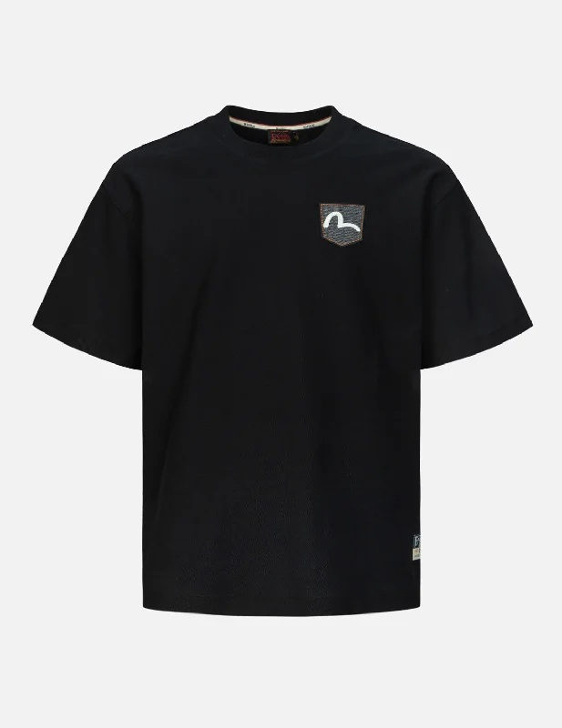 Men's plus - size pocket t - shirts with a classic lookSeagull Embroidery Pocket Relax Fit T-Shirt