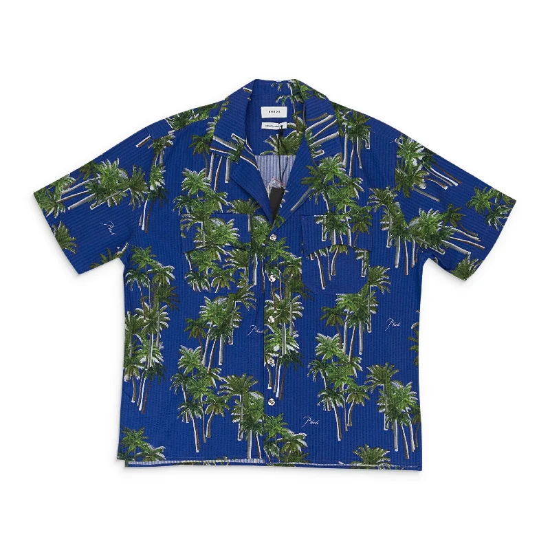 Men's smart - casual checkered t - shirts for semi - formal occasionsSEARSUCKER HAWAIIAN BLUE/GREEN BUTTON-UP SHIRT Men's smart - casual checkered t - shirts for semi - formal occasionsSEARSUCKER HAWAIIAN BLUE/GREEN BUTTON-UP SHIRT