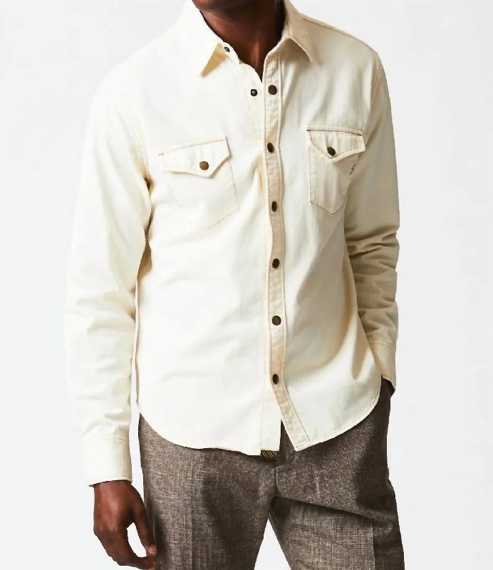 Men's button - front t - shirts with a unique artistic printShoals Twill Shirt In Natural Men's button - front t - shirts with a unique artistic printShoals Twill Shirt In Natural