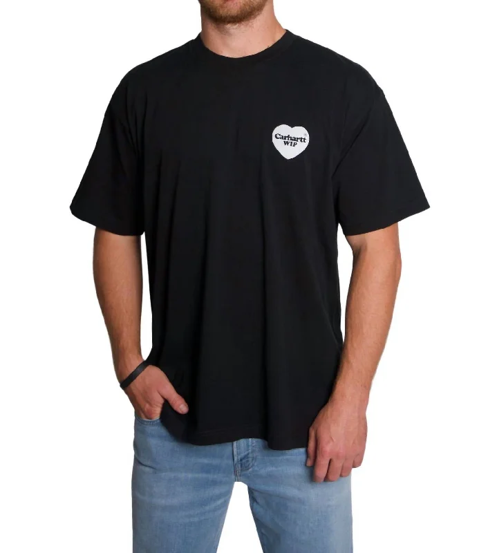 Men's moisture - wicking athletic t - shirts for intense workoutsShort Sleeve Heart Bandana T-Shirt In Black Men's moisture - wicking athletic t - shirts for intense workoutsShort Sleeve Heart Bandana T-Shirt In Black