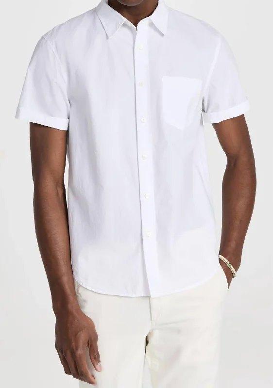 Men's organic cotton crew - neck t - shirts for everyday comfortShort Sleeve Mill Shirt In White Men's organic cotton crew - neck t - shirts for everyday comfortShort Sleeve Mill Shirt In White
