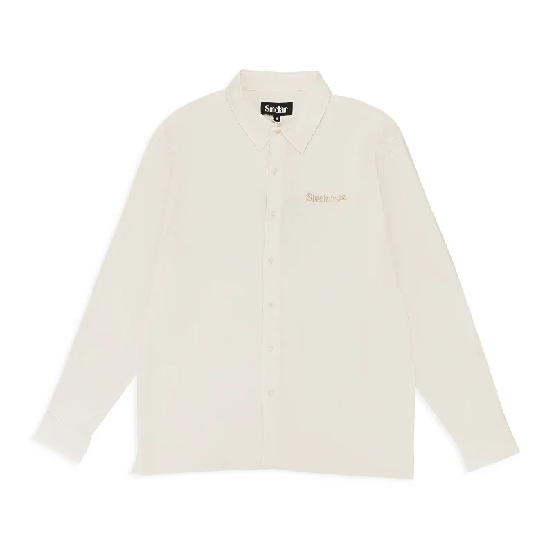 Men's thermal t - shirts with a high - neck design for cold weatherSINCLAIR PURE UNCUT LINEN WHITE BUTTON DOWN SHIRT Men's thermal t - shirts with a high - neck design for cold weatherSINCLAIR PURE UNCUT LINEN WHITE BUTTON DOWN SHIRT