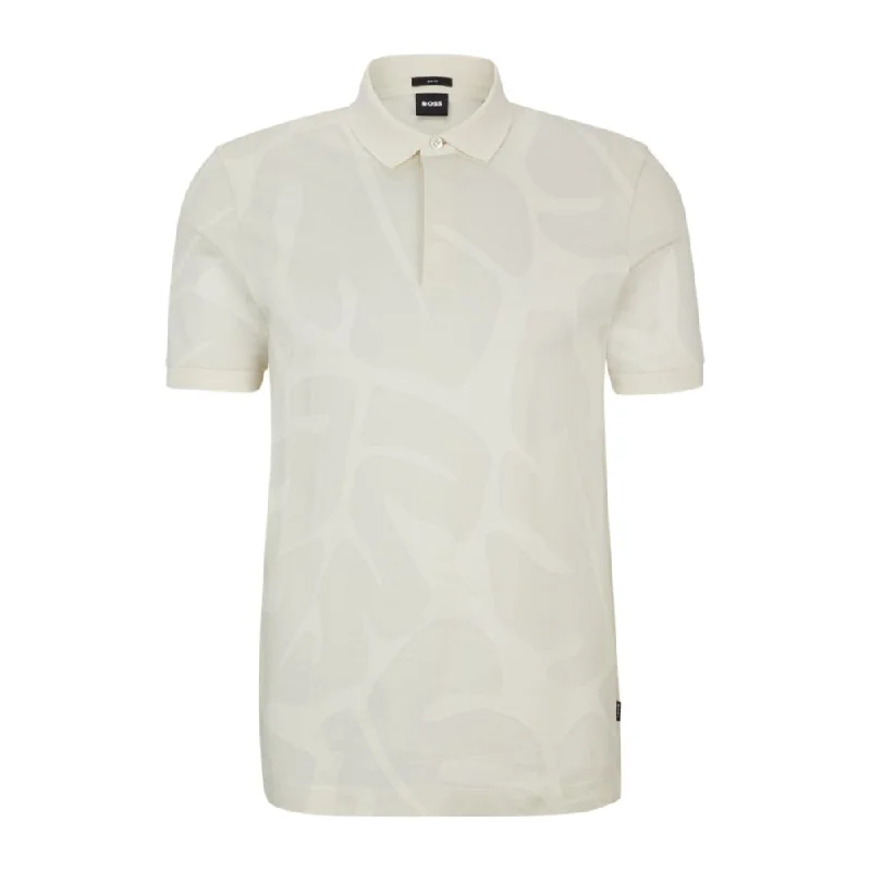 Men's v - neck muscle t - shirts for a body - building aestheticSlim-fit polo shirt in monstera-leaf cotton Men's v - neck muscle t - shirts for a body - building aestheticSlim-fit polo shirt in monstera-leaf cotton