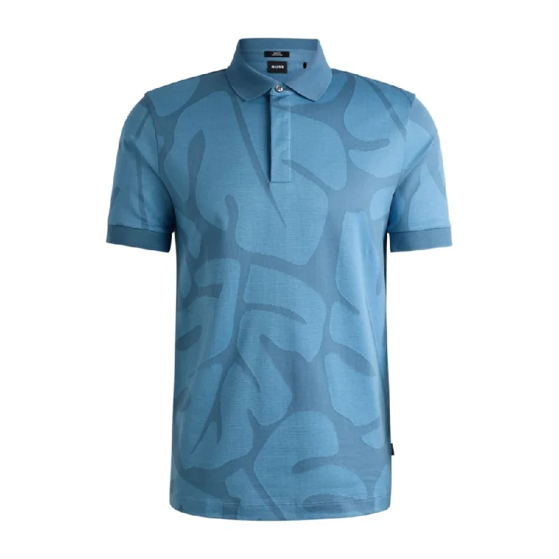 Men's organic cotton crew - neck t - shirts for everyday comfortSlim-fit polo shirt in monstera-leaf cotton Men's organic cotton crew - neck t - shirts for everyday comfortSlim-fit polo shirt in monstera-leaf cotton